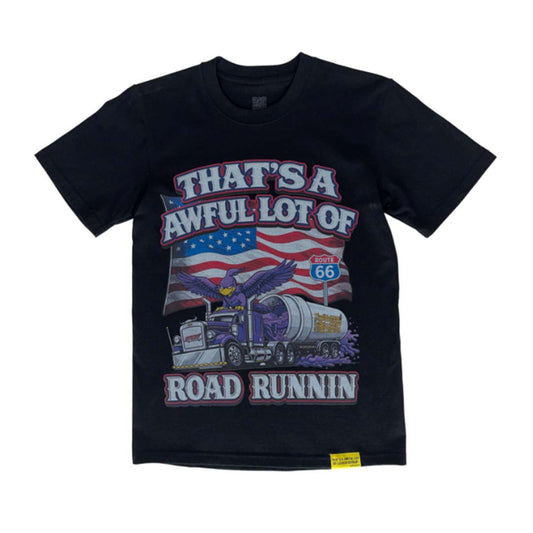 Awful Lot of Cough Syrup Road Runnin Tee Black