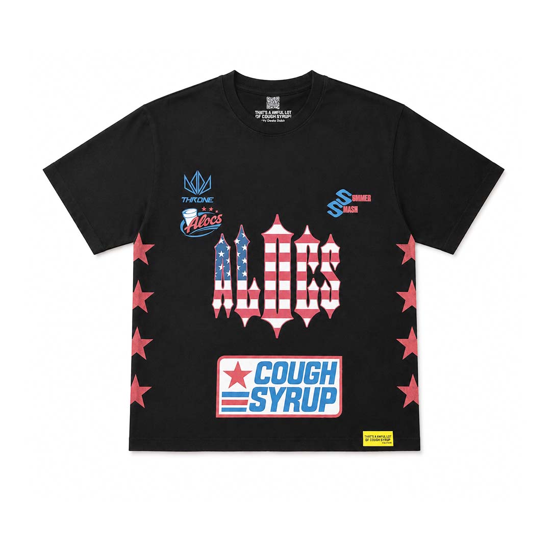 Awful Lot of Cough Syrup Summer Smash Black Tee