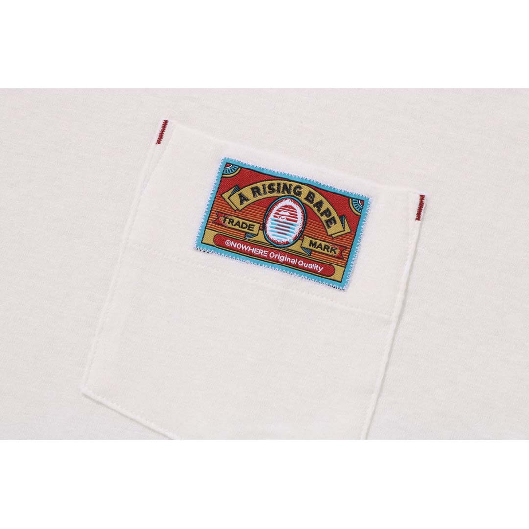 BAPE A Rising Ape Pocket Tee White