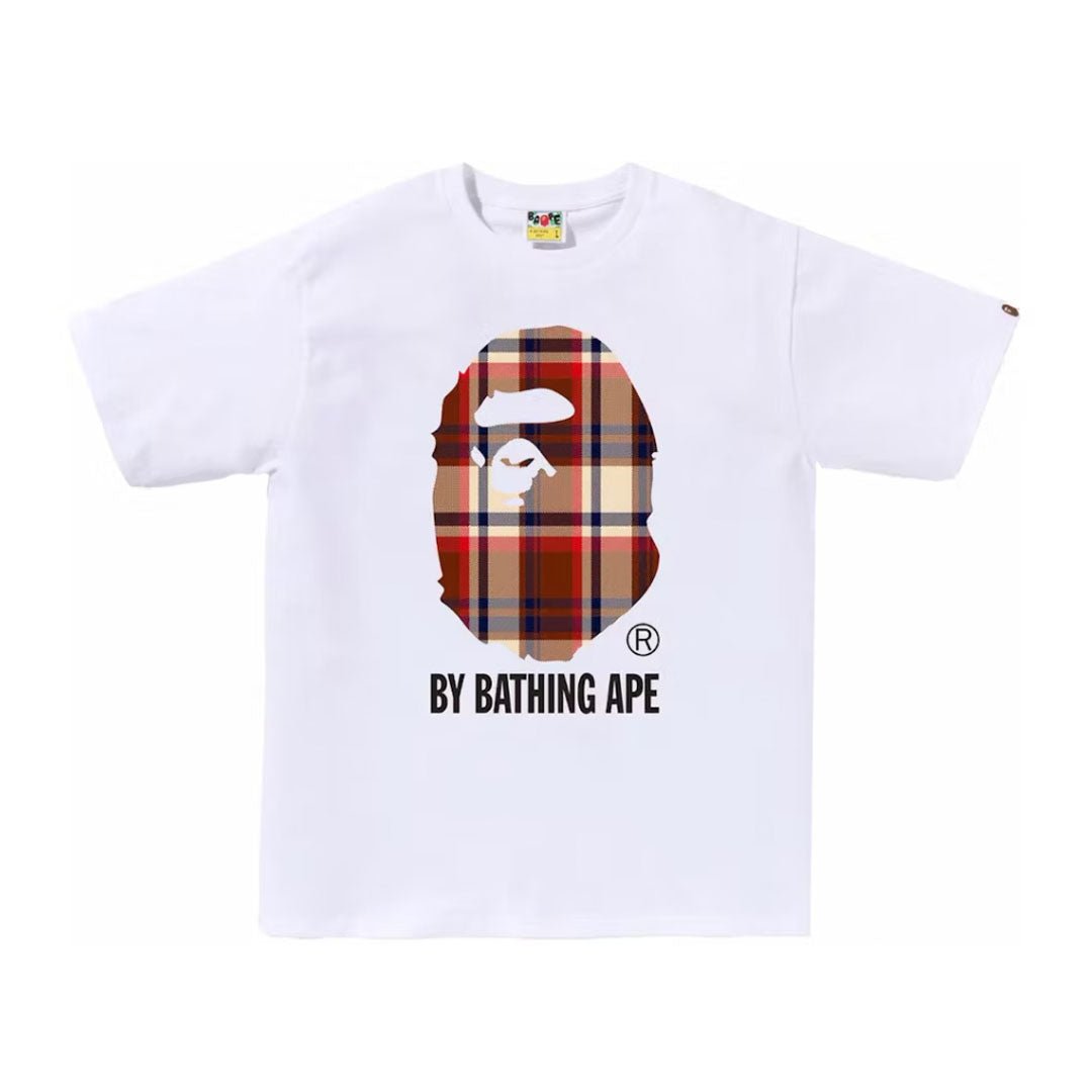 BAPE Check By Bathing Ape Tee White Navy