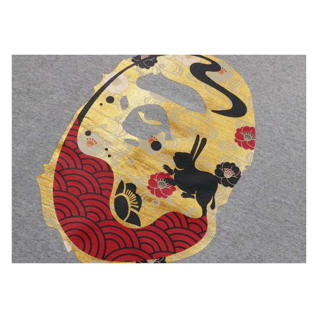 BAPE Moon Japan Ape Head Crewneck Grey