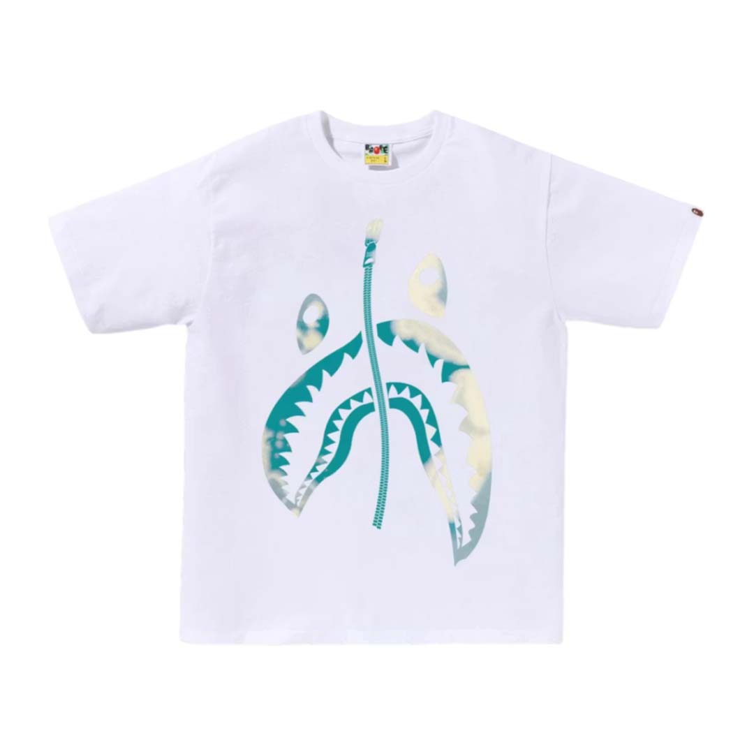 BAPE Tie Dye Twist Shark Tee White Blue