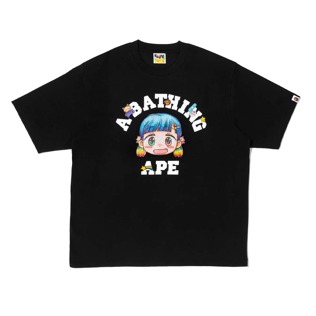 BAPE x Mr. College Tee Black