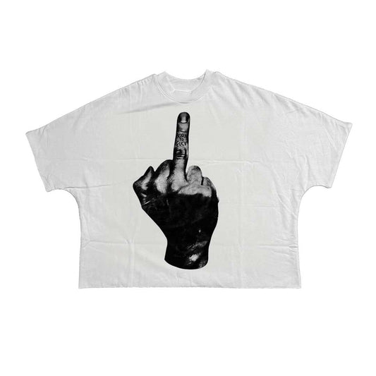 Billionaire Studios Born Flipped Bird White Tee