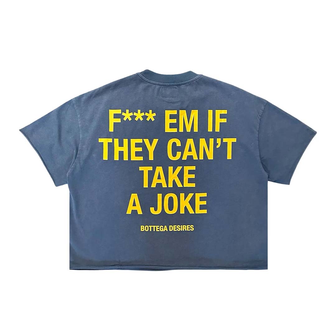 Bottega Desires Fuck Em Navy Yellow Tee