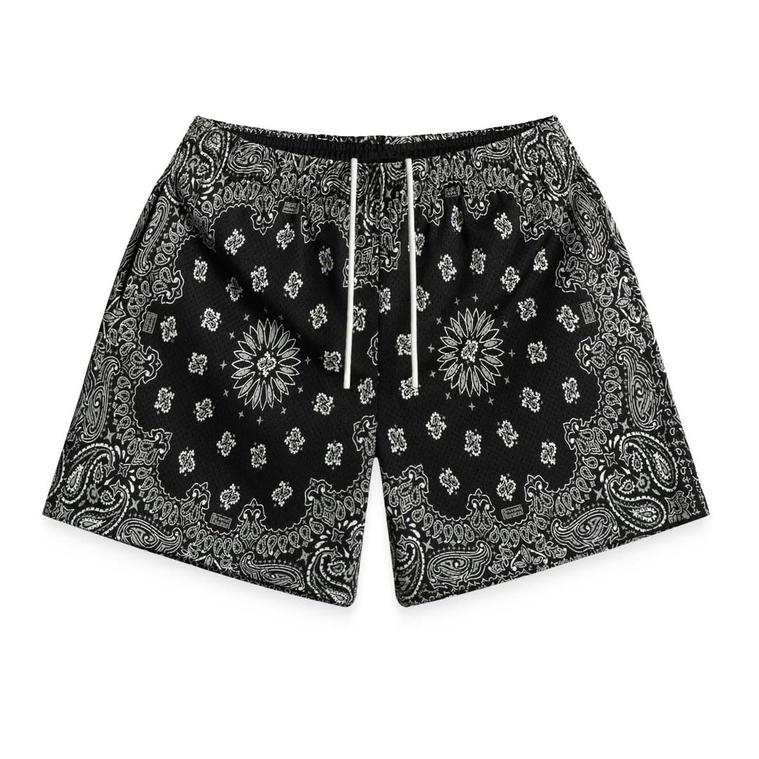 Bravest Studios Paisley Two Tone Black Mesh Shorts