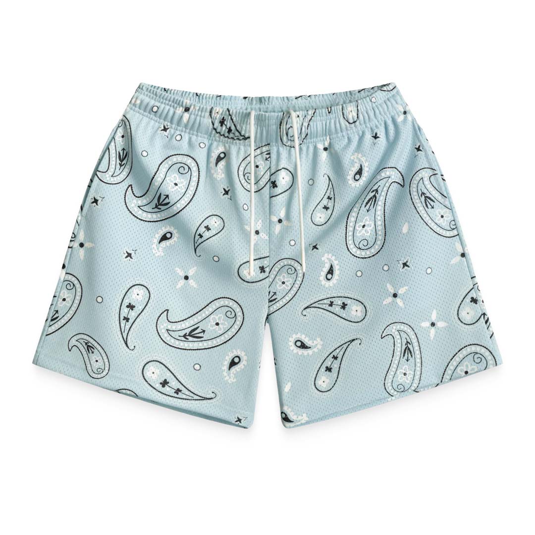 Bravest Studios Sky Paisley V3 Light Blue Mesh Shorts