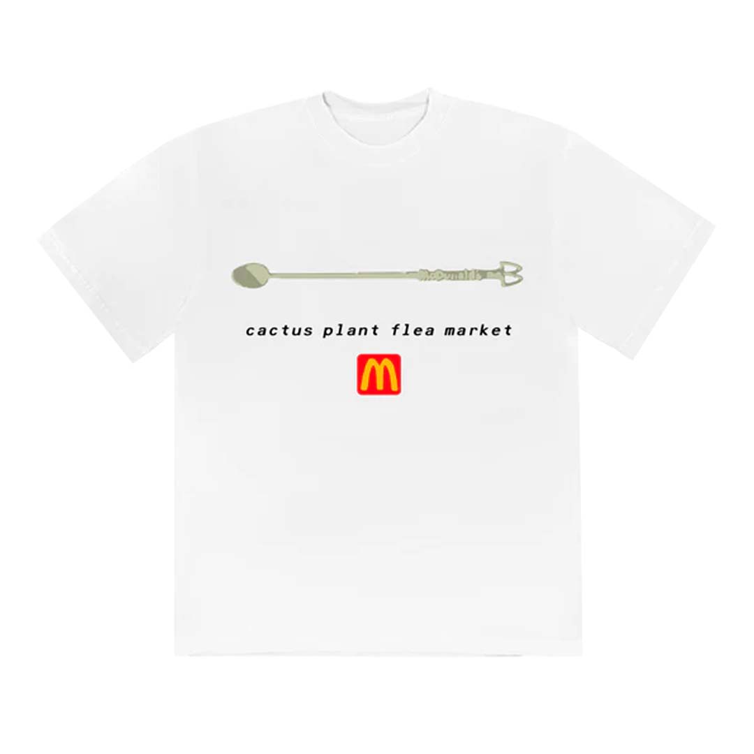 Cactus Plant Flea Market x McDonald's Coffee Stirrer Tee White