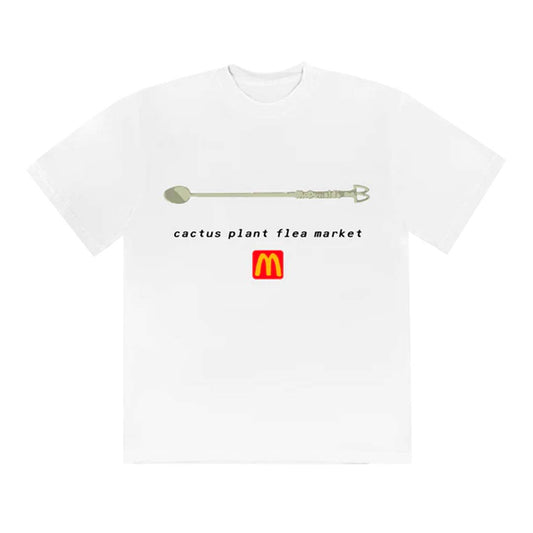 Cactus Plant Flea Market x McDonald's Coffee Stirrer Tee White