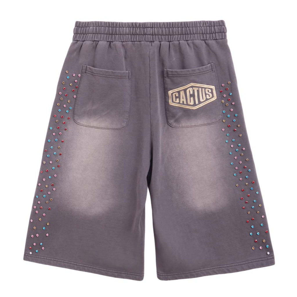 Cactus Valley Crystal Cactus Sweat Shorts Vintage Black