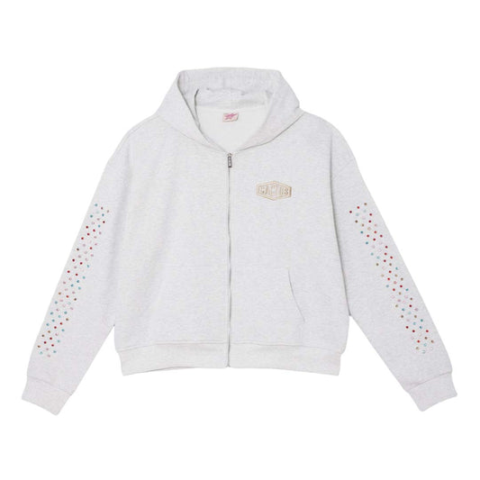 Cactus Valley Crystal Cactus Zip Hoodie Grey