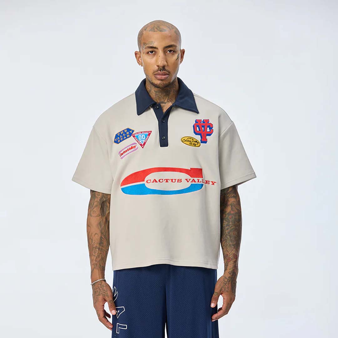 Cactus Valley Patch Polo Shirt Cream