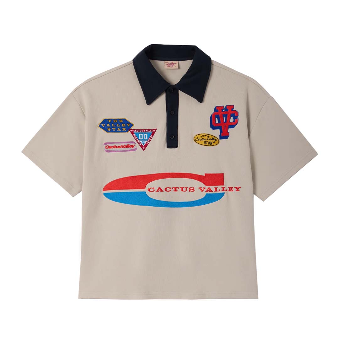 Cactus Valley Patch Polo Shirt Cream