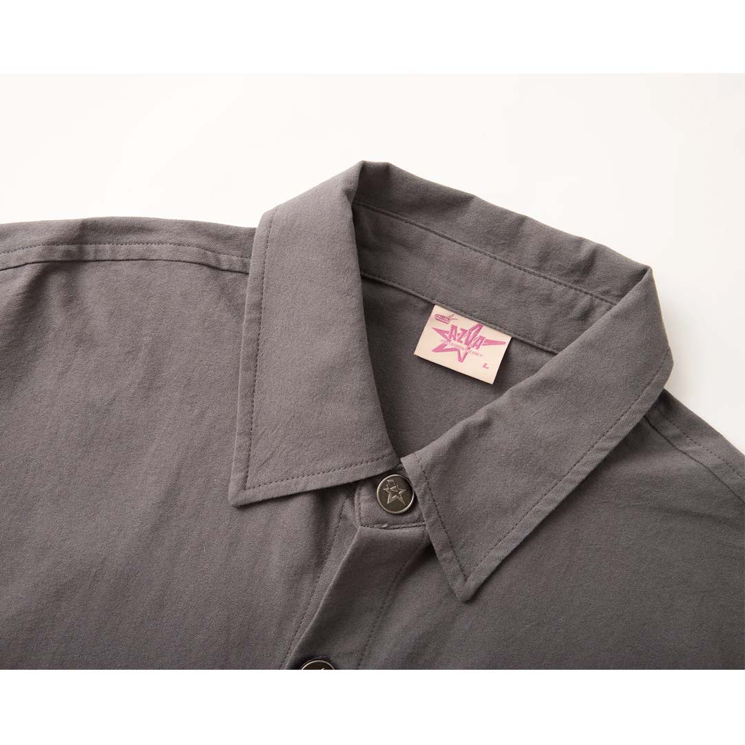 Cactus Valley Studded Grey Button Up Shirt