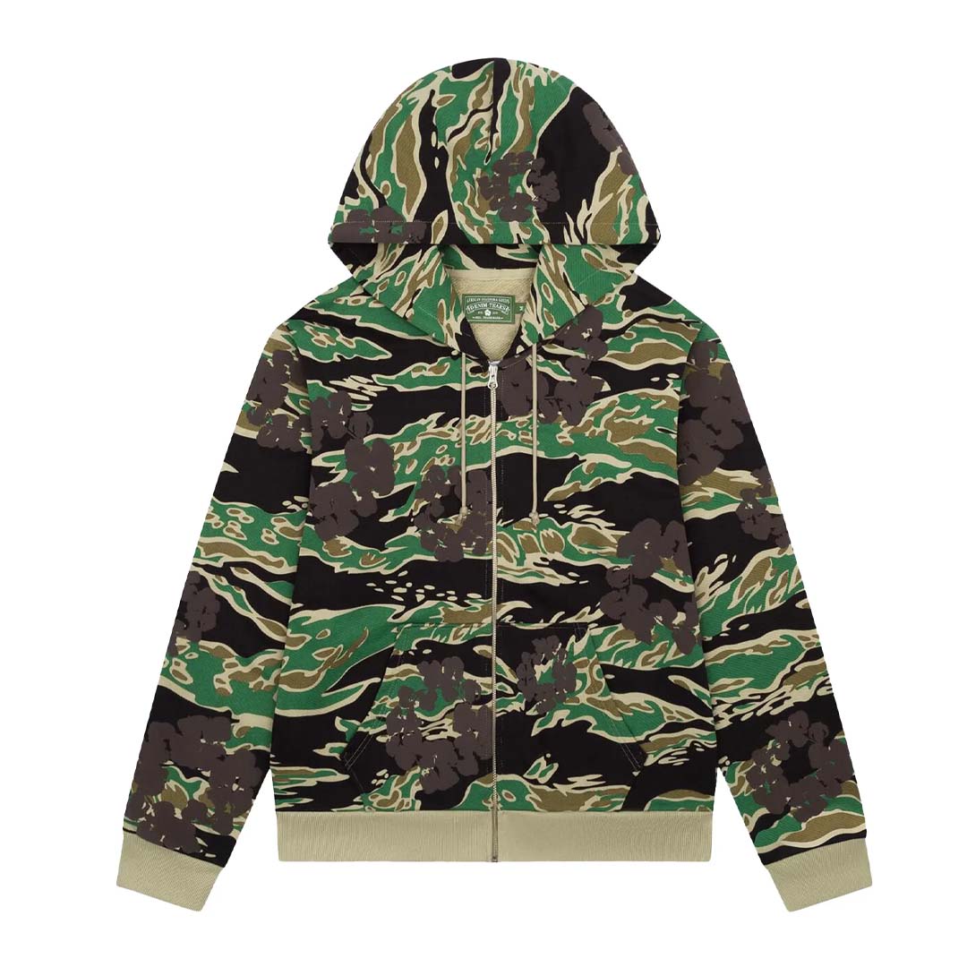 Denim Tears Wreath Zip Sweatshirt 'Green Camo'