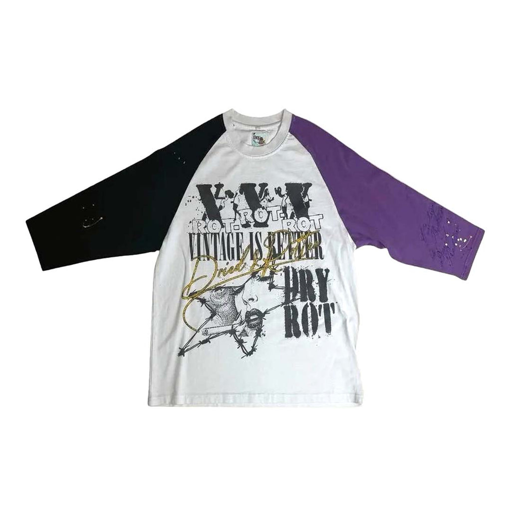 Dry Rot Rotten is Better Mid Sleeve Tee White Purple Black