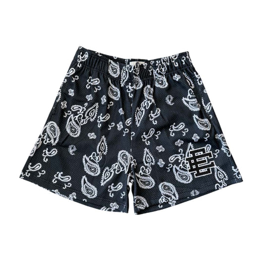 Eric Emanuel Black Paisley Shorts