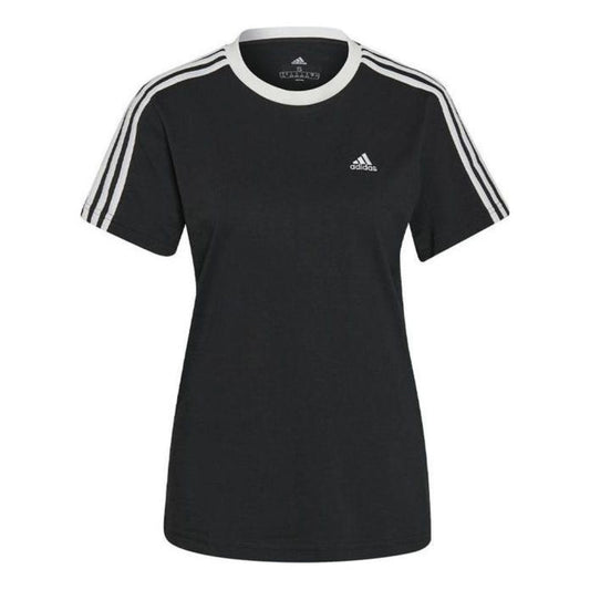 (WMNS) adidas Essentials 3-Stripes T-Shirt Asia Sizing 'Black' GS1379
