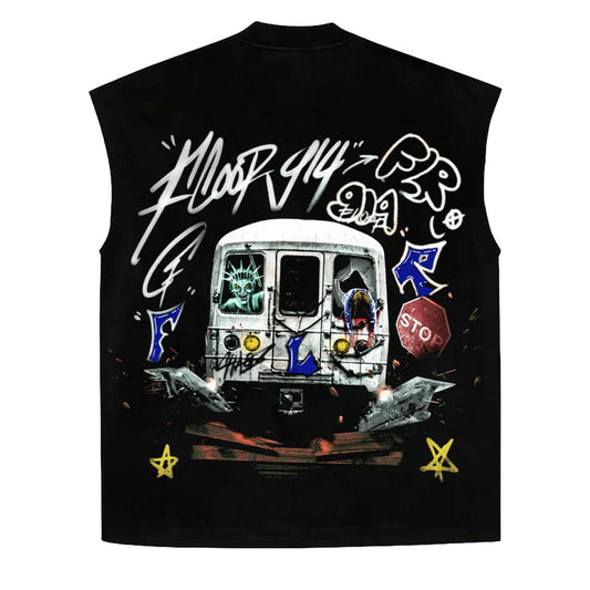 Floor 914 Clown City Black Sleeveless Tee