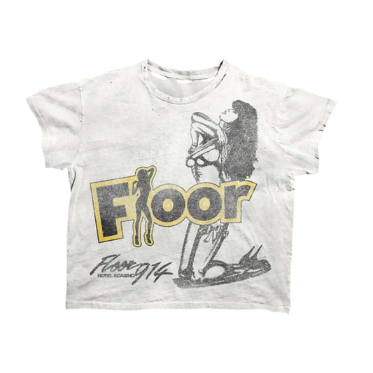 Floor 914 Club 914 Dirty Wash White Tee