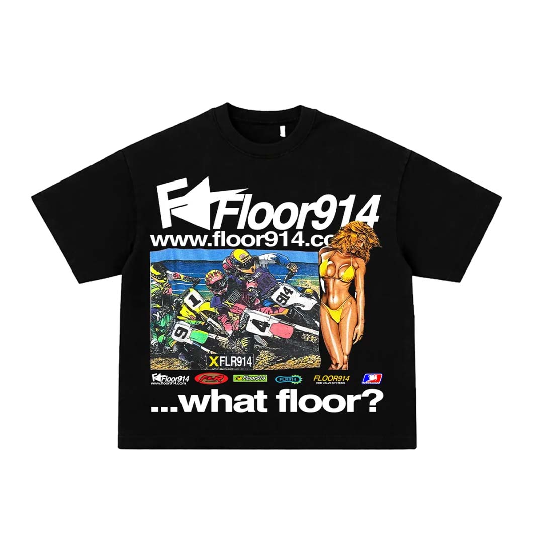 Floor 914 Race Girl Black Tee
