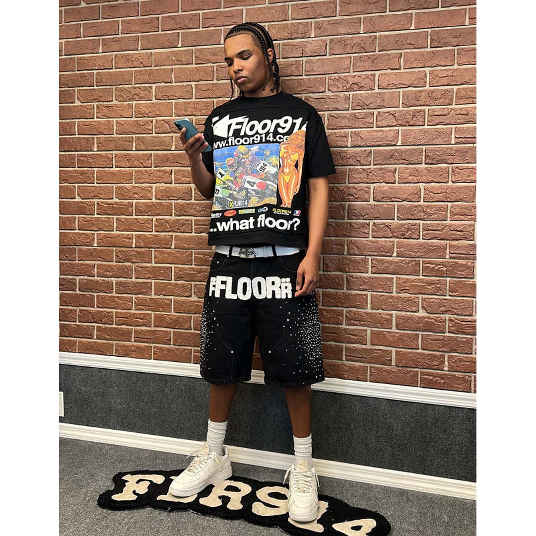 Floor 914 Race Girl Black Tee