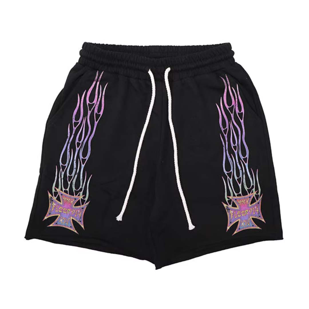 Floor 914 Sky Striker Shorts Black Wash Purple
