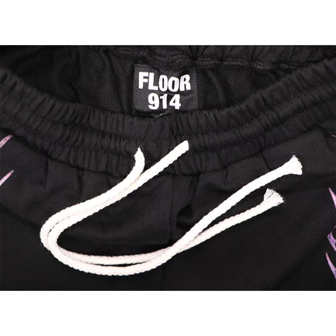 Floor 914 Sky Striker Shorts Black Wash Purple