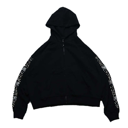 Fraternal What The Pearl Zip Up Hoodie Black