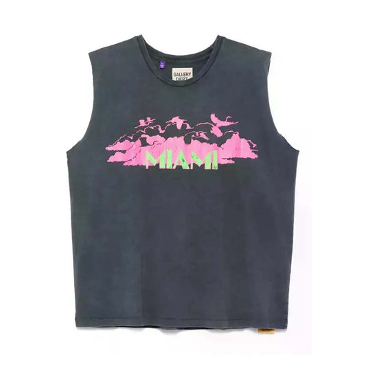 Gallery Dept. Miami Glitter Sleeveless Grey Pink Tee