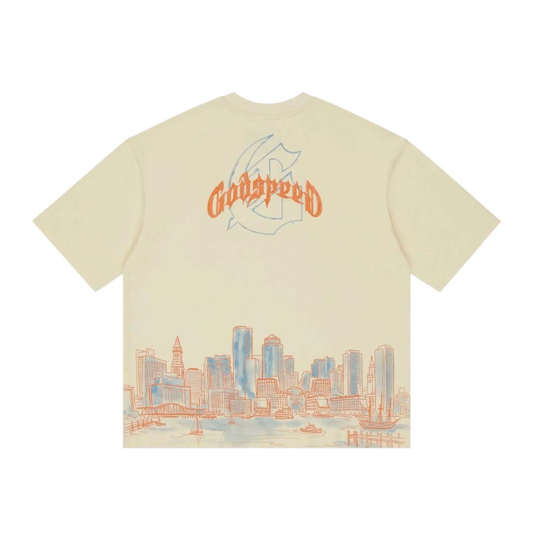 Godspeed Boston Skyline Tee Cream