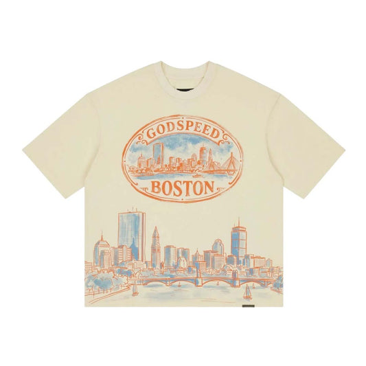 Godspeed Boston Skyline Tee Cream