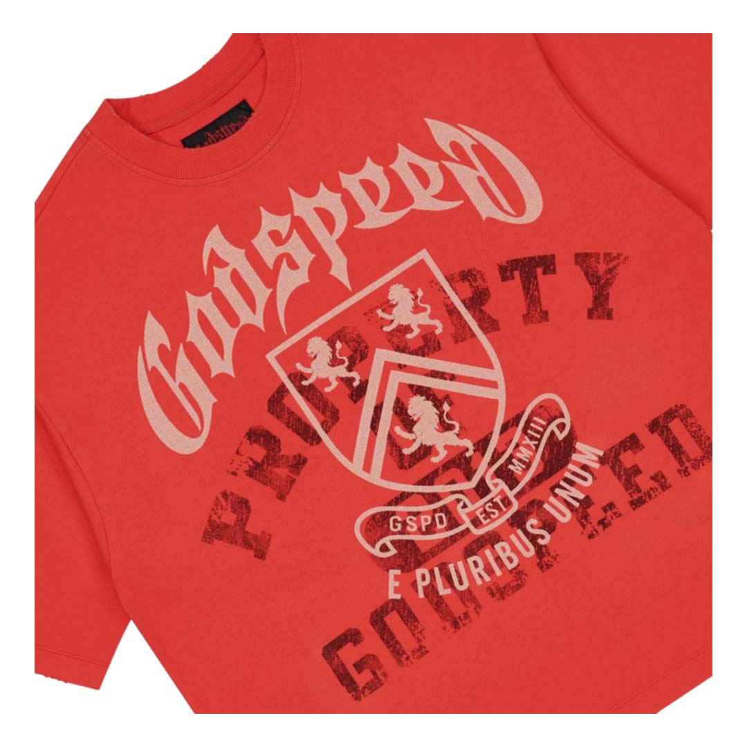 Godspeed Collegiate Tee Cherry Red Wash