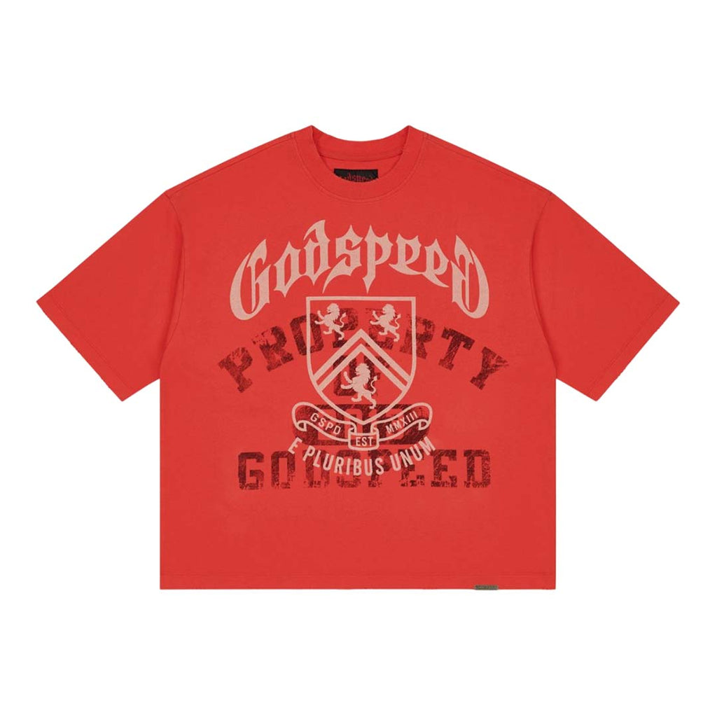 Godspeed Collegiate Tee Cherry Red Wash