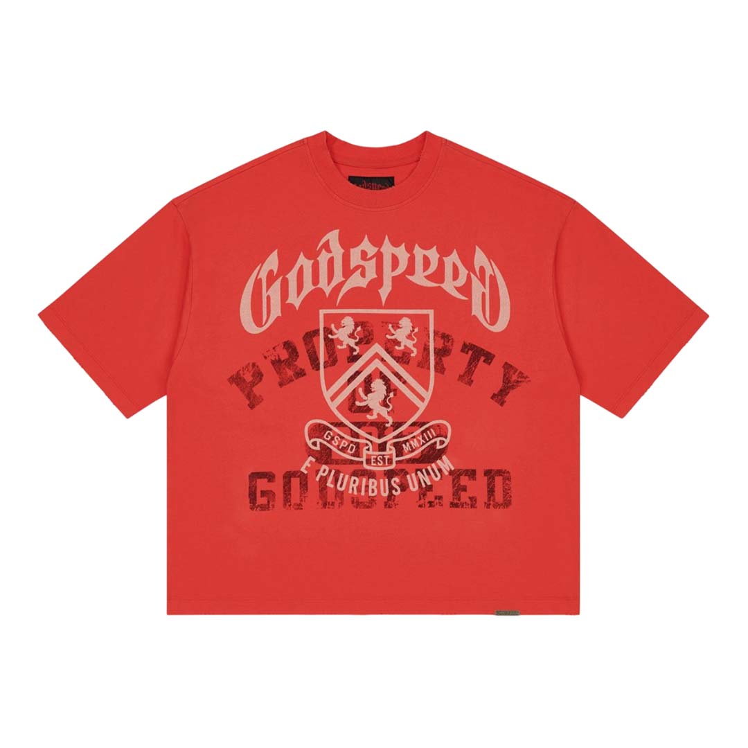 Godspeed Collegiate Tee Cherry Red Wash
