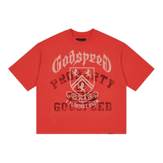 Godspeed Collegiate Tee Cherry Red Wash