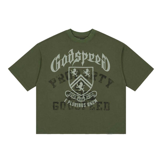 Godspeed Collegiate Tee Olive Green Wash