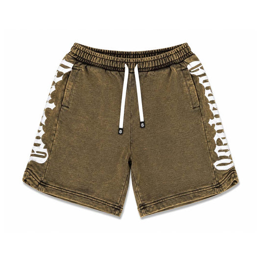Godspeed Courtside Shorts Brown Wash White