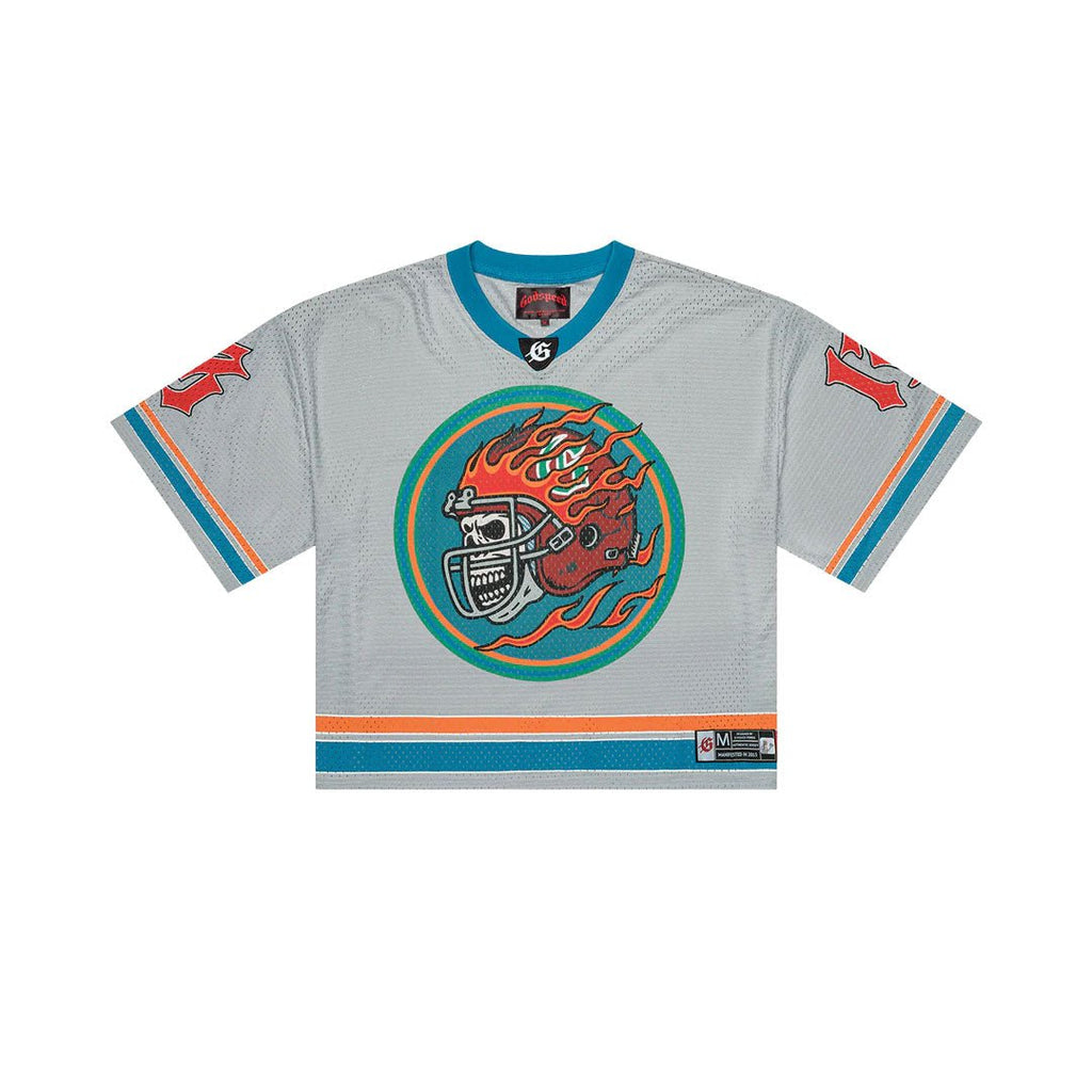Godspeed First Down Jersey Grey Blue Orange