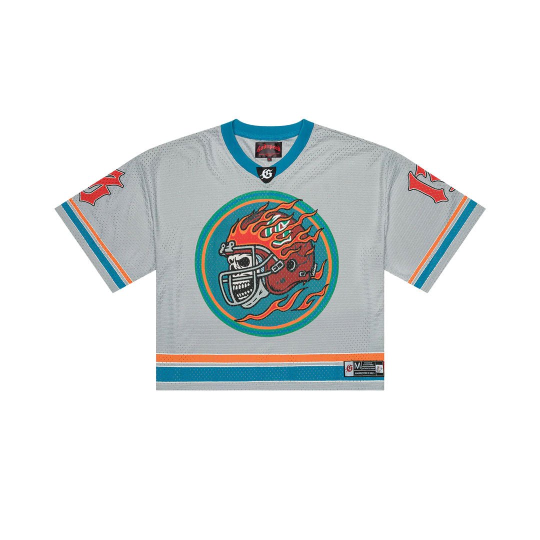Godspeed First Down Jersey Grey Blue Orange