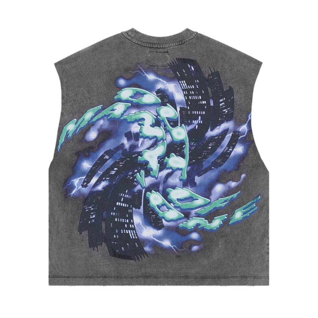 Godspeed Liberty Tears Sleeveless Tee Grey Wash