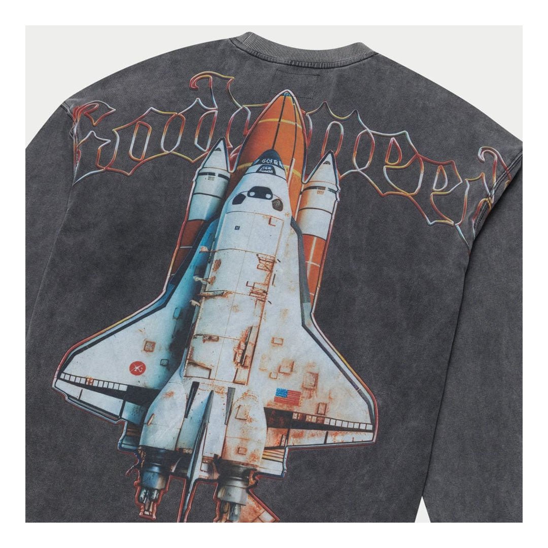 Godspeed Lift Off Grey Wash Long Sleeve Tee