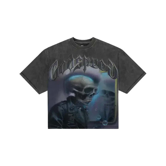 Godspeed Man in the Mirror Grey Wash Tee