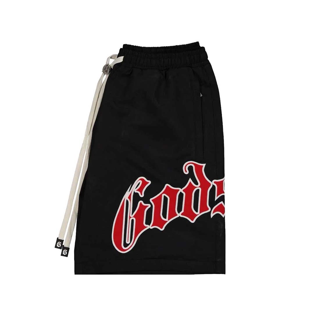 Godspeed OG Logo Nylon Shorts Black Red
