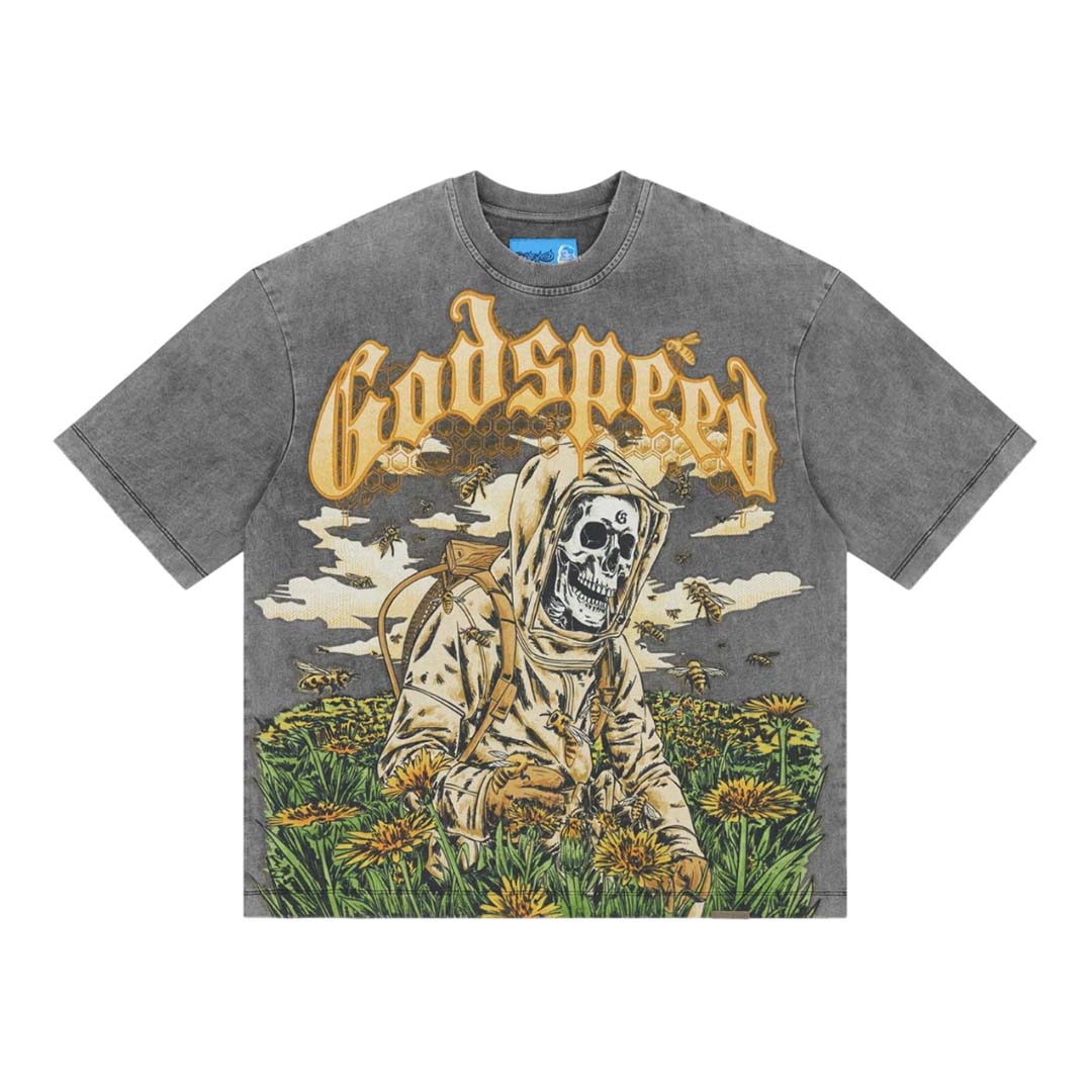 Godspeed Save The Bees II Grey Wash Tee