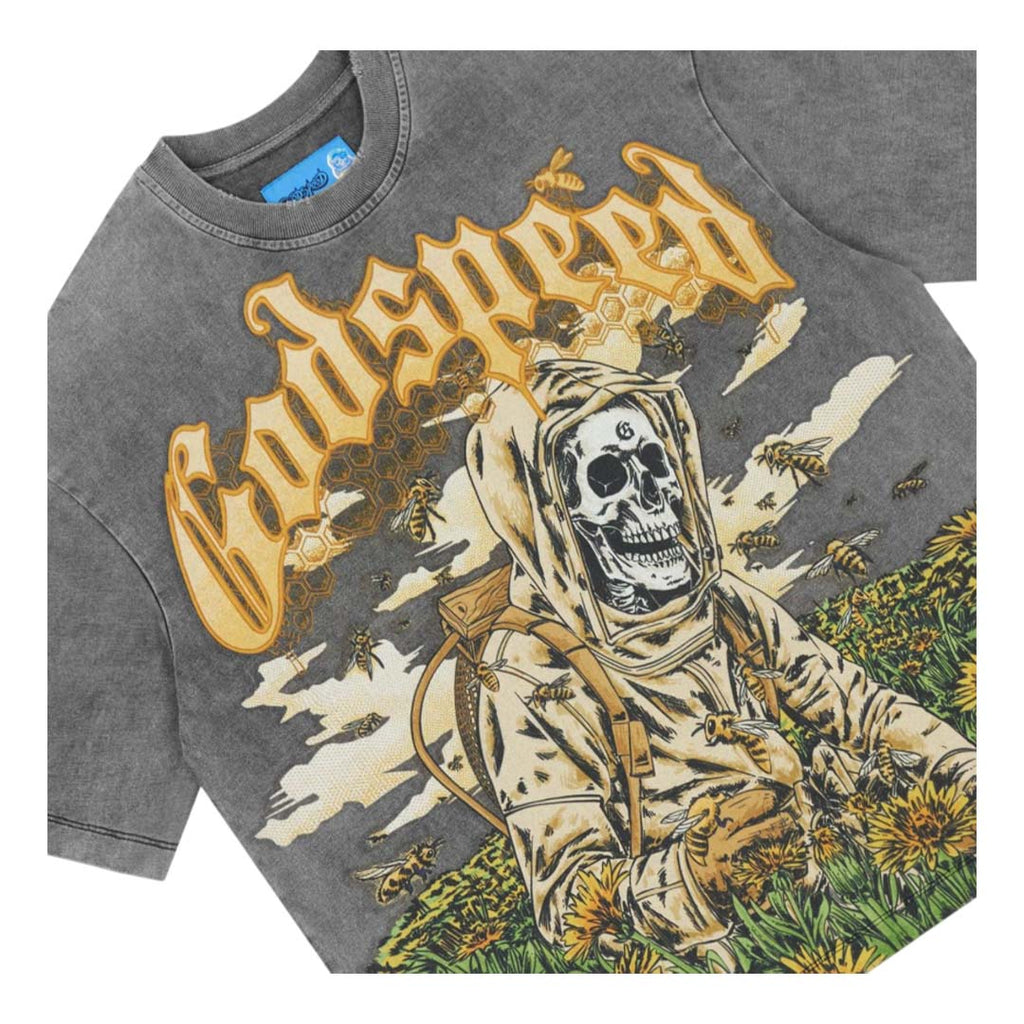 Godspeed Save The Bees II Grey Wash Tee