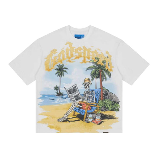 Godspeed Skeleton Beach II White Tee