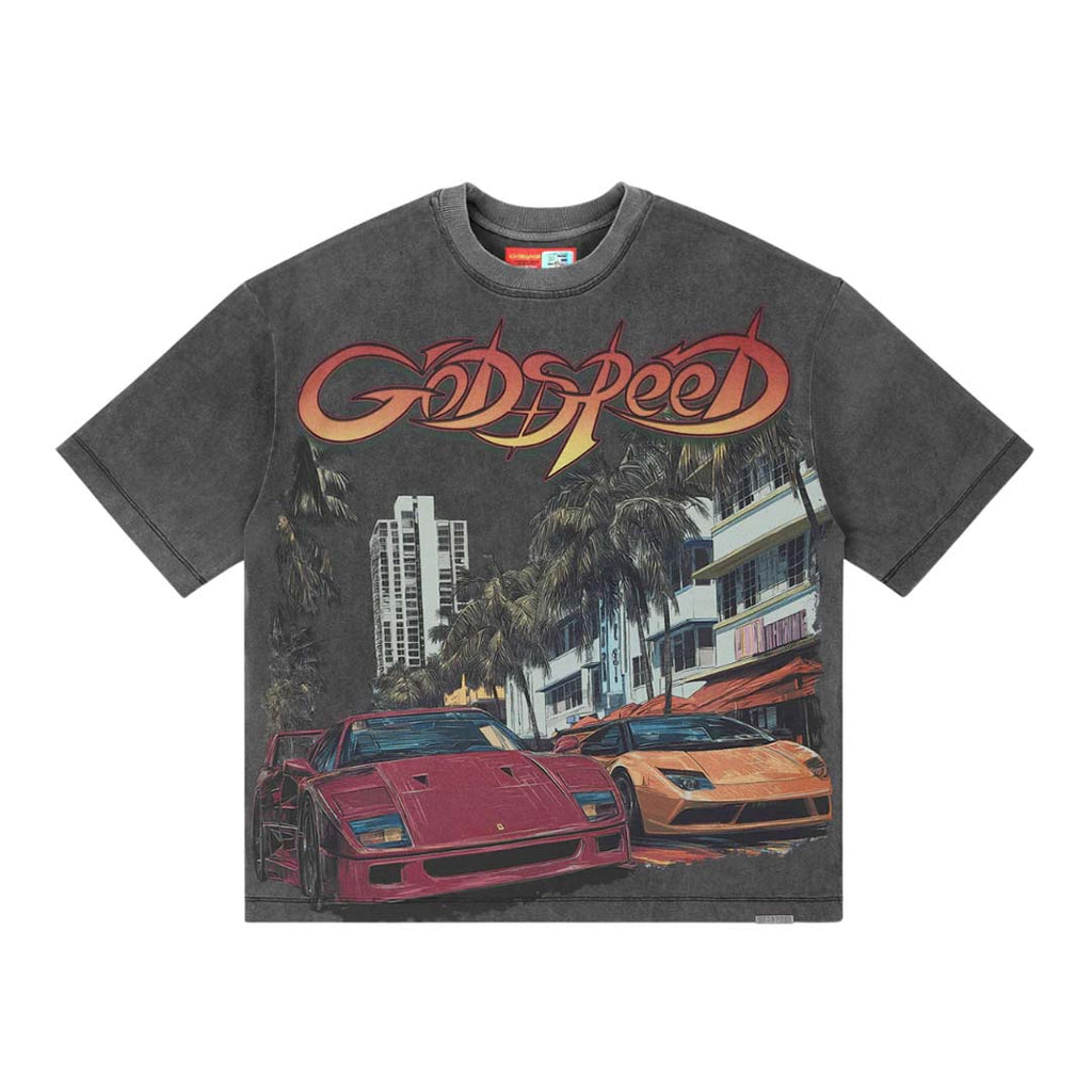Godspeed South Beach Drive Miami Superrun Grey Wash Tee