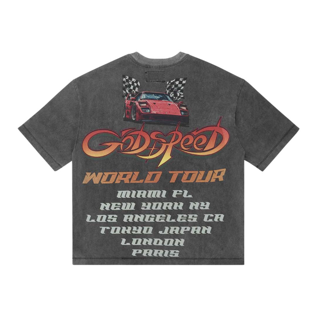 Godspeed South Beach Drive Miami Superrun Grey Wash Tee