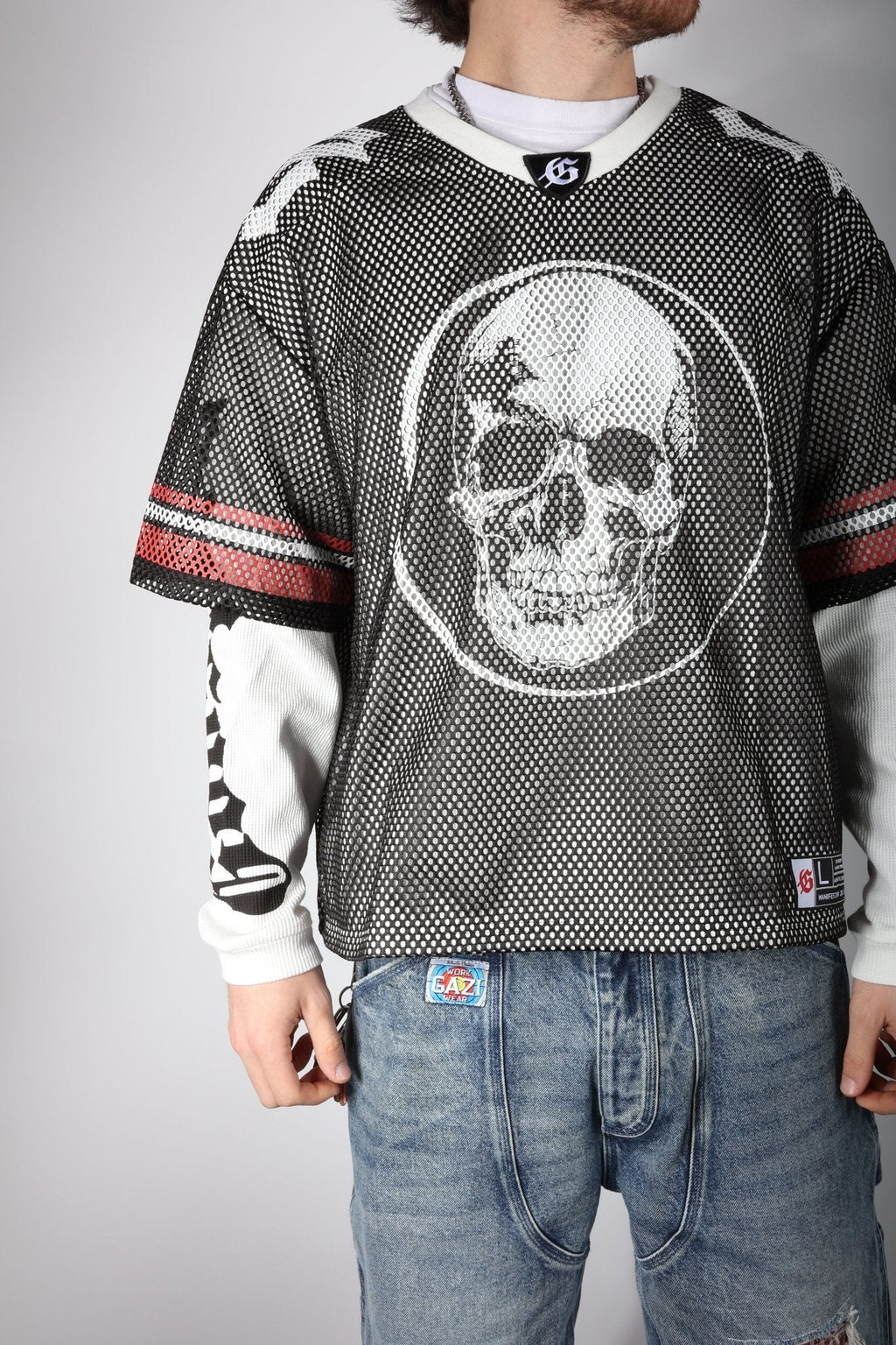 Godspeed TD Layered Jersey Black White Red Long Sleeve